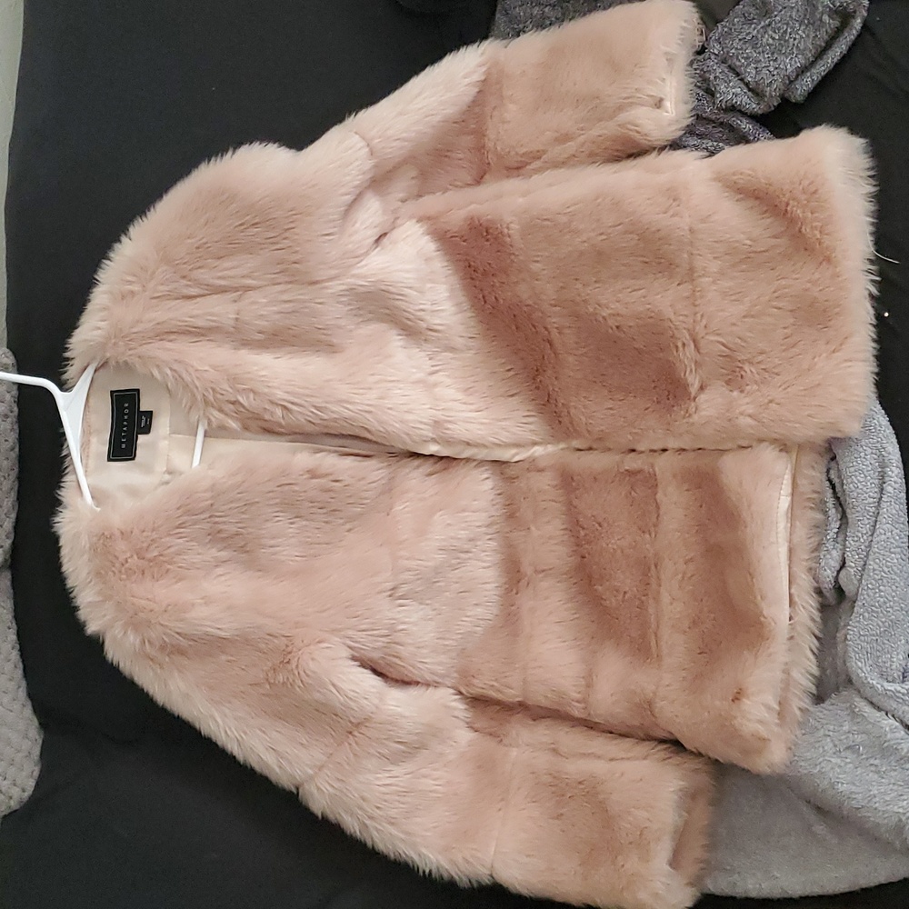 Faux Fur Tan Camel Coat!